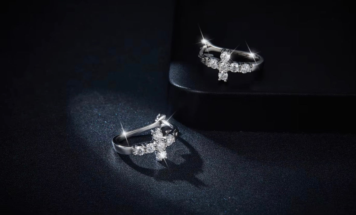 Hoop Cross Earrings