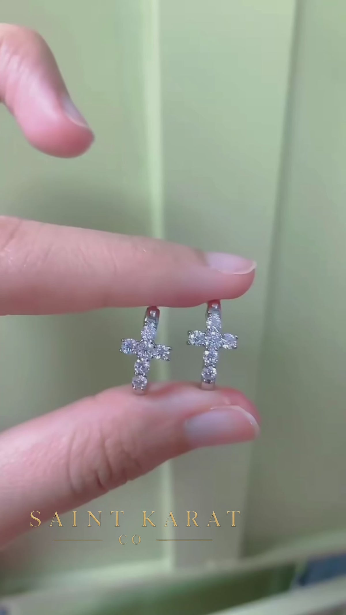 Hoop Cross Earrings